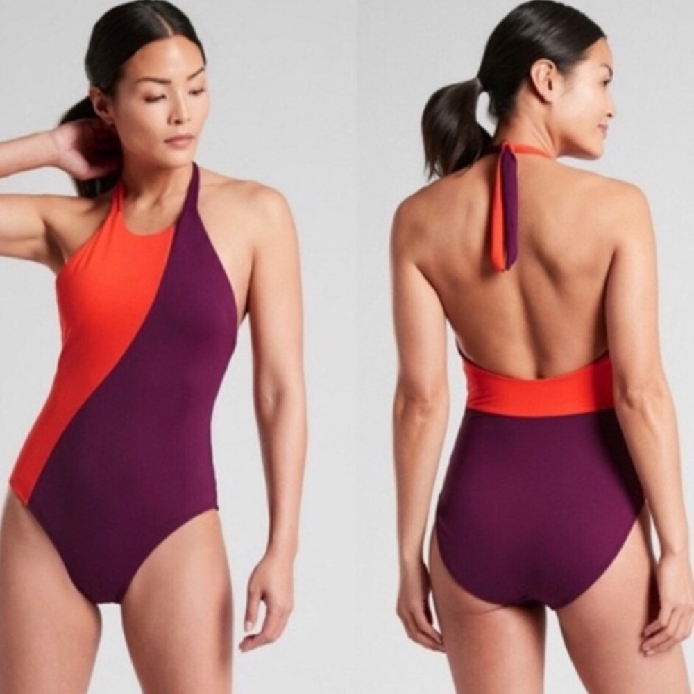 NWT Athleta Asym Colorblock One Piece Swim Suit
